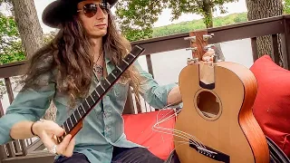 "I'VE BEEN EVERYWHERE" with Insane Collapsible Acoustic Guitar! | Johnny Cash Cover