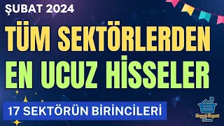 BORSADA EN UCUZ HİSSELER ŞUBAT 2024 - 17 Sektörün Birincileri