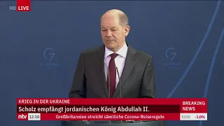 LIVE: Pressekonferenz mit Scholz und dem jordanischen König Al-Hussein