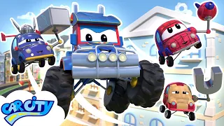 SuperTruck Monster Truck and Avengers save the City | SuperTruck - Rescue | Trucks Cartoons for Kids