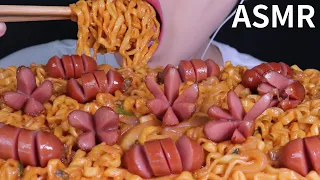 ASMR SPICY CREAMY NOODLES MUKBANG 꾸덕한 크림진짬뽕 비엔나 소세지 먹방 *EATING SOUNDS * NO TALKING*