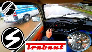 Trabant 601 Kombi 26 PS Top Speed Drive On German Autobahn No Speed Limit POV