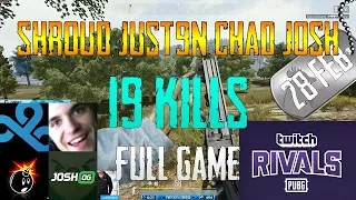 Shroud, Chad, Just9n, JoshOG | 19 Kills | Twitch Rivals Invitational Tournament | PUBG