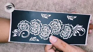 very easy Mehndi stickers design beautiful flower henna stickers @SanaHandStitch