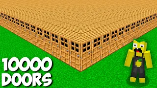 How do I OPEN 10000 DOORS in Minecraft ? NEW SECRET PASSAGE BEHIND THE DOOR !