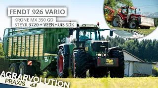 Fendt 926 + Krone MX 350 - Steyr 9270 + Veenhuis SDK • Harvesting grass | Agrarvolution Praxis