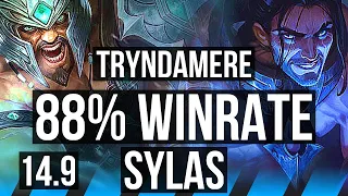 TRYNDAMERE vs SYLAS (MID) | 88% winrate, Legendary | KR Diamond | 14.9