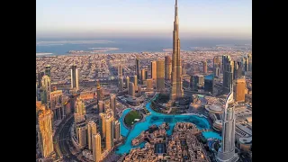 Dubai 4K   Skyline Expressway Sunrise   Driving Downtown