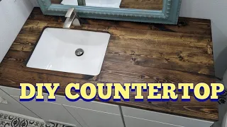 DIY 2x6 Wood Countertop Undermount Sink. #bathroom #construction #amos #undermount #remodel