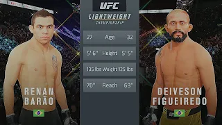 Renan Barão Vs. Deiveson Figueiredo : UFC 4 Gameplay (Legendary Difficulty) (AI Vs AI) (PS5)