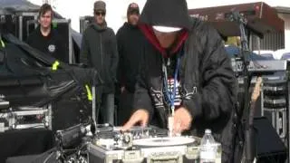 Qbert on 1 turntable, tearing it up at Yuri's night 2010