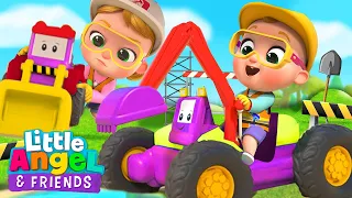 Construction Vehicles Song | Little Angel And Friends Kid Songs