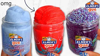 *NEW* ELMERS GUE SLIME REVIEW!! Cherry Slushie, Mermaid's Cove, Cotton Candy Fizz