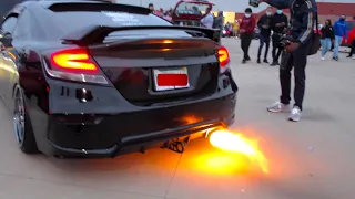 2 STEPPING IN MY INSANE TURBO CIVIC @ CLEAN CULTURE!! *HUGE FLAMES*