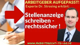 Stellenanzeige schreiben - aber rechtssicher ! Mit Checkliste !