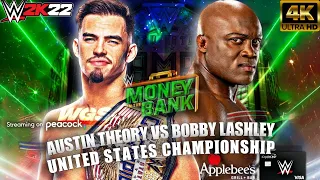 FULL MATCH- Austin Theory Vs Bobby Lashley- US Championship Match: Money In The Bank 2022 (WWE 2K22)