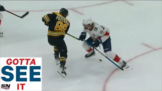 GOTTA SEE IT: David Pastrnak Dekes Through Marc Staal's Legs Before Scoring