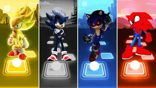 Dark Sonic 🆚 Spiderman Sonic 🆚 Sonic Exe 🆚 Super Sonic | Sonic Music Gameplay Tiles Hop