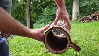 DIY picture frame from a log