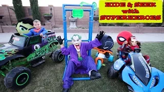 Hide & Seek game with Superheroes | Deion's Playtime Skits