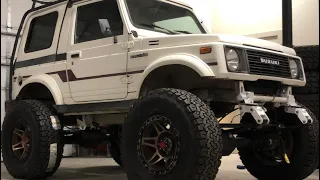 Finishing the YJ swap on the Samurai