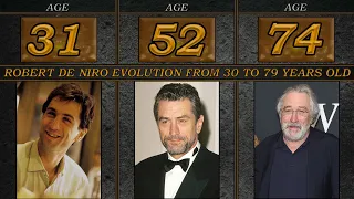 Robert De Niro evolution from 30 to 79 years old