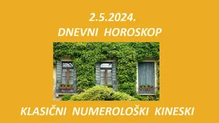 Jasminka Holclajtner-Royal Astro Studio -Dnevni horoskop za 2.5.2024.