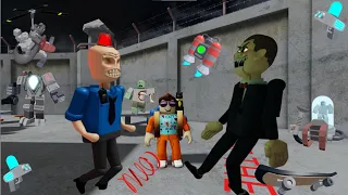 All gadgets from SIREN COP'S PRISON (SCARY OBBY) VS all gadgets from MR FUNNY's TOY SHOP SCARY OBBY