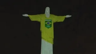 El Cristo Redentor se tiñe de verde y amarillo por los 100 días de Tokio 2020