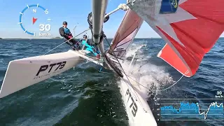 Nacra 20 - N 13-15 knots - Upwind, Half Wind and Downwind Spinnaker - 35,2 km/h