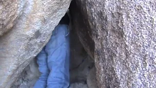 rock climbing scramble, joshua tree, SCARY! LOL!