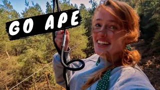 An OBSTACLE COURSE IN THE SKY at Go Ape Treetop Adventure