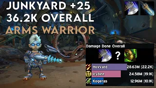 Junkyard +25 | 36.2K Overall DPS | Kyrian ARMS Warrior