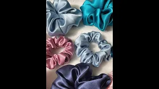 100% 6A grade silk hair bands scrunchies with custom colors and size