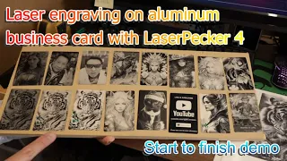 LaserPecker 4 engraving aluminum business cards start to finish by Benson Chik