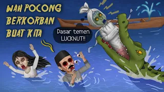 Gagal Berenang, Pocong Dimakan Buaya #HORORKOMEDI Kartun Hantu Lucu, Animasi Horor