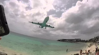 Air France A340 Go-Around at Maho Beach, St. Maarten