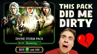 MK Mobile. Discounted Divine Storm Pack Opening. I Got ABSOLUTELY DESTROYED. Shop Packs Review.