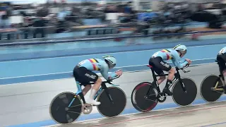 TEAM PURSUIT BELGIAN: Nolan Huysmans + Nicolas Aernouts + Louis Weyts + Matijs Vna Strijthem