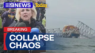 NTSB update on Baltimore bridge collapse | 9 News Australia