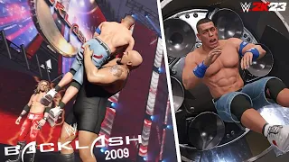 WWE 2K23 SIMULATION: Edge vs John Cena Last Man Standing match | Backlash 2009 Highlights