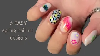 5 EASY spring nail art designs PLUS dip powder with the apex method LIVE!