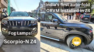 Scorpio N Z4 4X4 upgraded with Auto Fold ORVM Mirrors, Fog Lamps and Chrome Beading