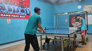 Tenis Meja Latihan block dengan anti spin