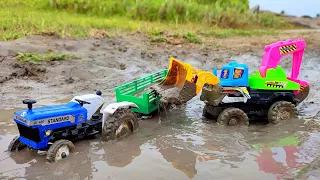 Jcb loading mud Standard DI 460 tractor | toy tractor trolley | Kutty Naina