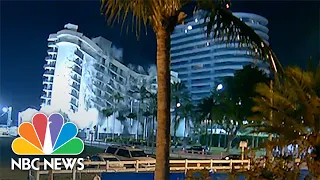 Surveillance Video Shows New Angle Of Surfside Demolition | NBC News