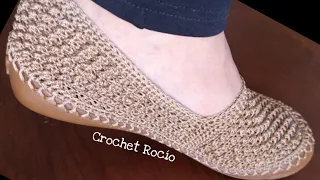 Zapatos Tejidos a Crochet: PUNTO ALTO EXTENDIDO Y PUNTO DESLIZADO(diseño exclusivo de nuestro canal)