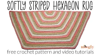 How to Crochet: Softly Striped Hexagon Rug (Left Handed)