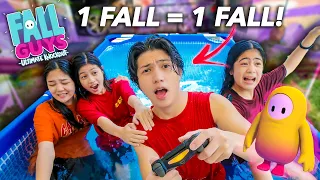 1 FALL = 1 FALL In The Swimming Pool!! (Siblings Plays Fall Guys) | Ranz and Niana