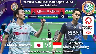 Kenta Nishimoto (JPN) vs Anthony Sinisuka Ginting (INA) - India Open 2024 Badminton - R16